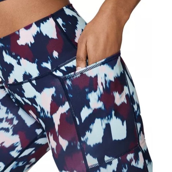 Sweaty Betty Super Sculpt 8" Biker Shorts Blue Flow Print Size XS NWT - Picture 4 of 8